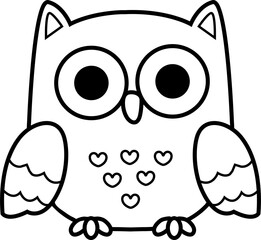 cute owl animal cartoon ,clipart, doodle, Hand drawn style ,png ,illustration	