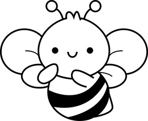 Fototapeta premium cute bee animal cartoon ,clipart, doodle, Hand drawn style ,png ,illustration 