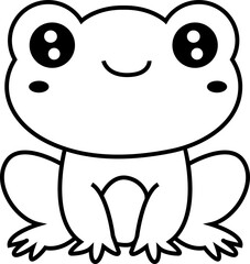 cute frog animal cartoon ,clipart, doodle, Hand drawn style ,png ,illustration	