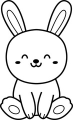 Fototapeta premium cute rabbit animal cartoon ,clipart, doodle, Hand drawn style ,png ,illustration 