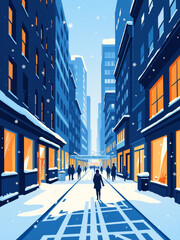 Obraz premium night city street