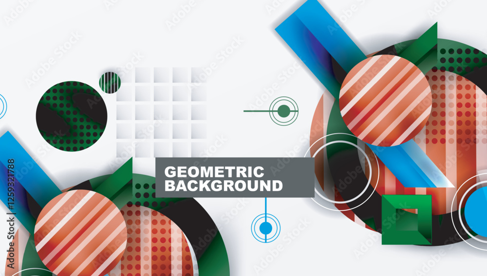 Poster Abstract design with layered geometric shapes