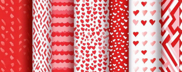 Delightful Assortment of Red Patterned Paper Textures for Valentine's Day Crafting and Design