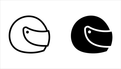 Motorcycle helmet vector icon set. Racing helmet vector on white background