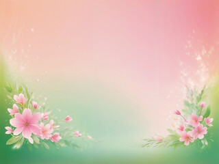 Abstract Blur glow Spring background. Color transition, gradient from green to pink. Gentle trendy background illustration