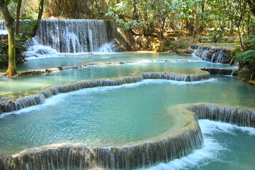Beautiful Kuang Si Waterfall in Luang Prabang, Laos