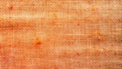 Softly fading hues of orange and pink on a worn cotton fabric with visible threads and tiny tears, evoking a sense of nostalgia for a bygone era , textured weave, aged look