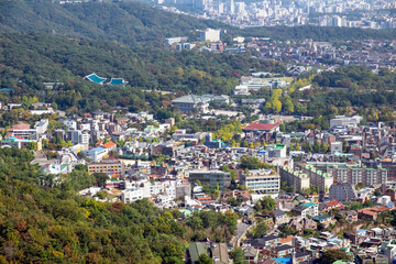 view of the city from the hill