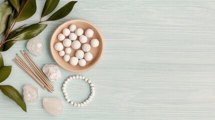 Natural Elements for Relaxation and Mindfulness in Soft Colors