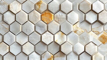 Hexagon marble wall texture, interior design, background