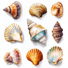 Illustration painted shells create relaxing and calming feeling