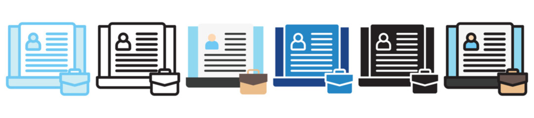 Applicant multi-style icon, outline, flat, glyph, dual tone, line color. Use for UI, UX, app and web development, digital or print. for industry, education, business, financial, Human Resources theme.