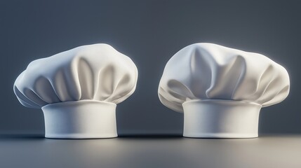 white chef's hat on isolated dark background