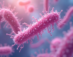 Naklejka premium Microscopic World: A Close-Up Look at Bacteria