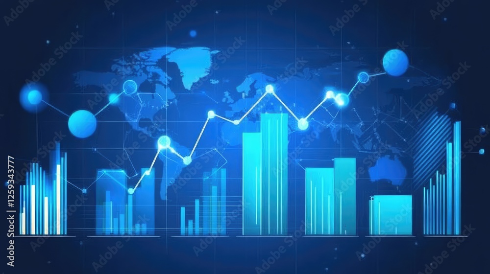 Poster a conceptual image of data analytics visualized on a digital interface with bright glowing lines. co
