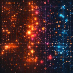 Abstract Technology Background with Colorful Digital Elements