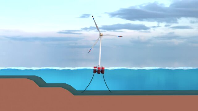 Offshore wind turbines, semi-submersible type