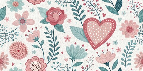 Naklejka premium Romantic Valentine's Day Paper Texture Background, Love Letter Design, Vintage Hearts, Grunge Texture