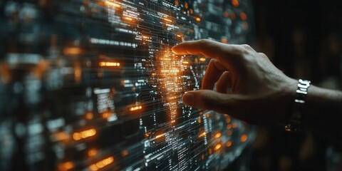 Businessman Engaging with Digital Technology Concept Visualization