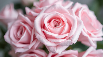 light pink roses in soft color and blur style for background. sweet color roses flowers in pastel tone with blurred style for background pattern texture. sweet color flower petals in soft color