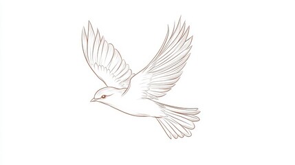Obraz premium Elegant Line Art of a Flying Bird, Minimalist Design Illustration