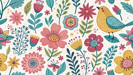 Stylish Spring Street Art Doodle Pattern Design: Candid Photography - Urban Art, Graffiti, Colorful, Whimsical, Spring Fashion