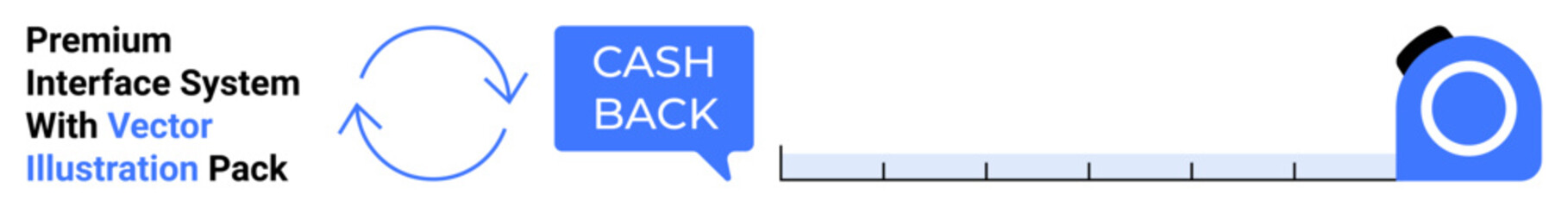 Circular arrows indicating a cycle, Cash Back speech bubble, and a progress meter bar emphasizing rewards, transactions, and incentives. Ideal for finance, e-commerce, apps, user experience