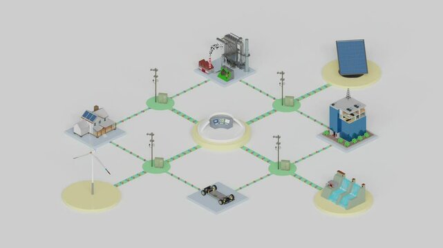 Interaction of various power generation and consumption devices connected to the smart grid