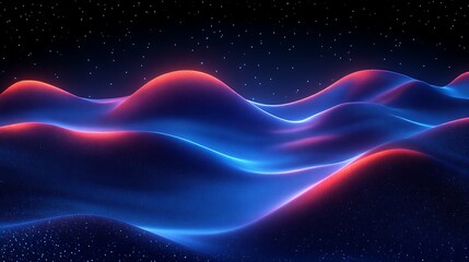 Obraz premium Abstract Cosmic Landscape with Glowing Hills