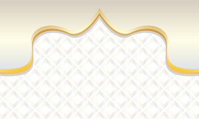 Luxury gold islamic border frame greeting background