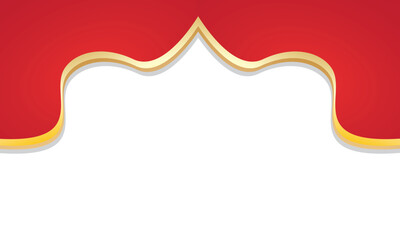 Red gold islamic border frame greeting background