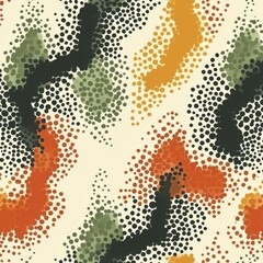 Abstract Dot Pattern with Organic Shapes in Earthy Tones