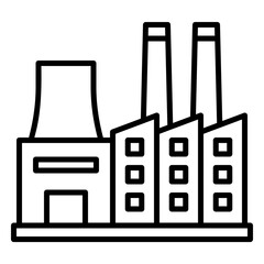 Factory icons for industry and production of goods