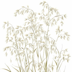 Naklejka premium Oats field harvest, summer, nature, design element