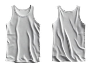 White tank tops displayed from front and back, showcasing fabric texture and fit. Ideal for casual wear or layering