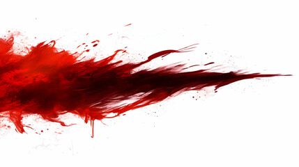 Red paint splash, abstract art, white background, design element
