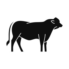 Cow Cattle Angus Silhouette Icon Design