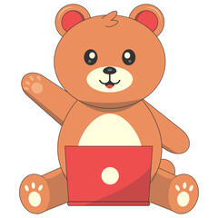 Cute Baby Bear Illustration. Vector Character in Flat Cartoon Style.
