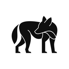 Fox Coyote Wolf Silhouette Icon Design