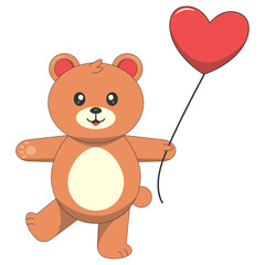Cute Baby Bear Illustration. Vector Character in Flat Cartoon Style.