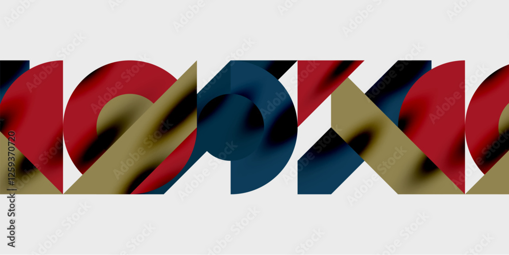 Aufkleber Modern abstract background featuring circles, lines, and triangles in a dynamic geometric composition. Perfect for stylish, tech, or creative-themed designs