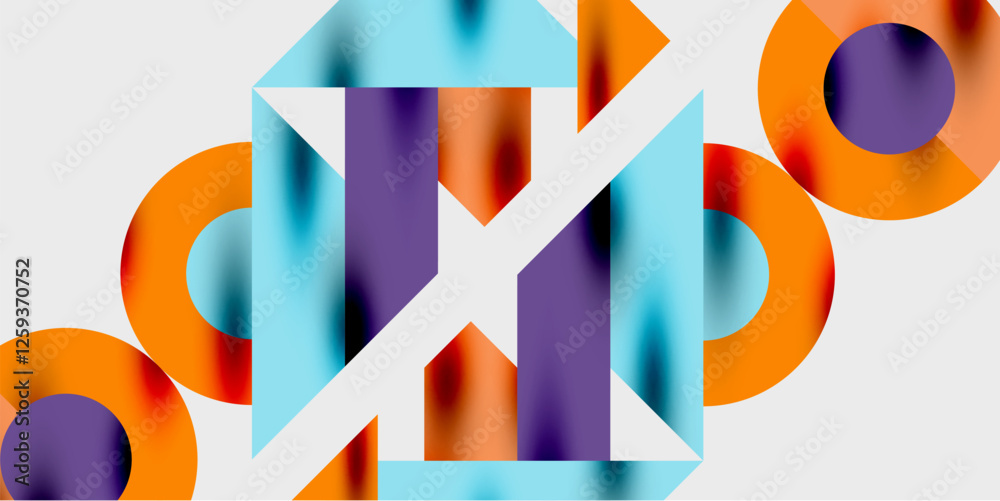 Poster Vibrant abstract background circles with smooth gradients, creating a dynamic and modern design. Ideal for creative, tech, or contemporary-themed projects
