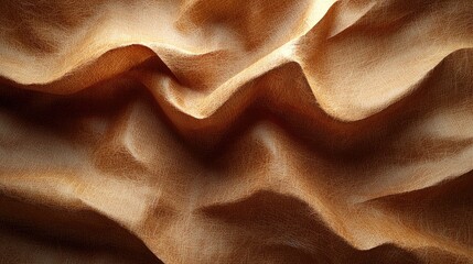 Close-up of beautifully textured fabric with soft waves and warm tones, ideal for design projects