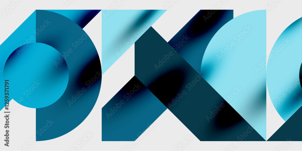 Aufkleber Modern abstract background featuring circles, lines, and triangles in a dynamic geometric composition. Perfect for stylish, tech, or creative-themed designs