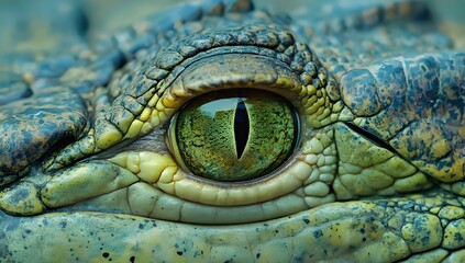 Fototapeta premium crocodile texture background with close up macro of sharp crocodile eyes