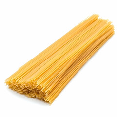 Dried spaghetti pasta bunch, studio shot, white background, food photography