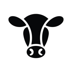 Minimalist Cow Face Logo – Modern Black and White Vector Illustration