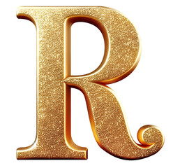 R 3d letter gold glitter r alphabet png clipart cutout transparent isolated