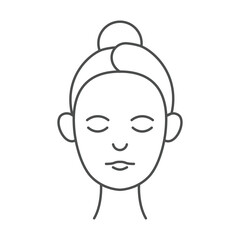 Minimalist glowing face icon in a modern, thin-line style with pink accents. Ideal for beauty, skincare branding, spa, wellness, product packaging, social media, and digital marketing.