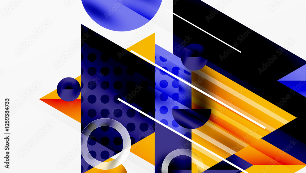 Aufkleber Modern geometric background - overlapping triangles with smooth gradients and semi-transparency
